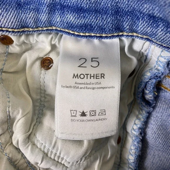MOTHER High Waisted Rider Skimp Jeans Women's Size 25 Blue Distressed *Flaw Spot - Picture 4 of 16